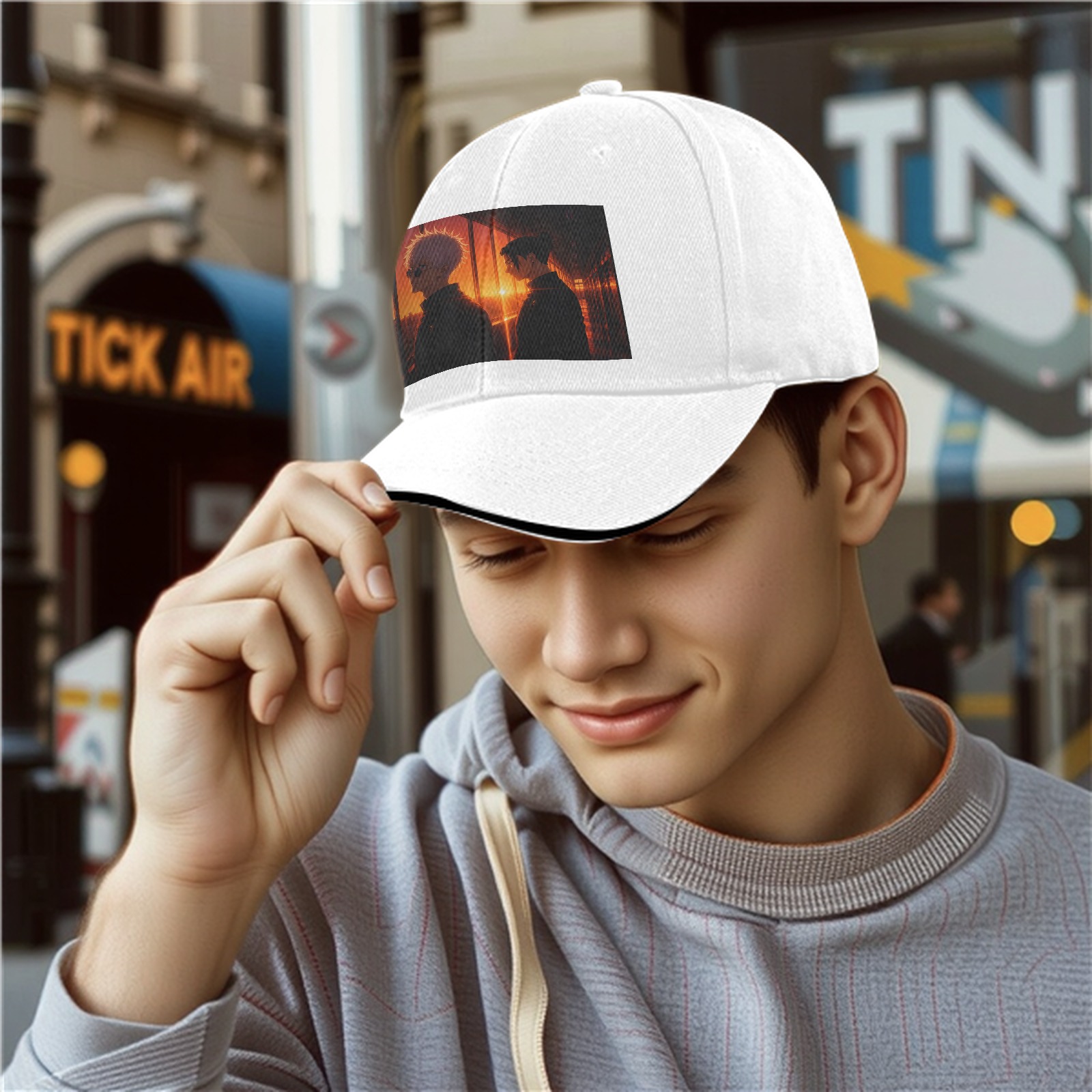 Jujutsu Kaisen Gojo Satoru & Geto Suguru Sunset Graphic Black Baseball Cap