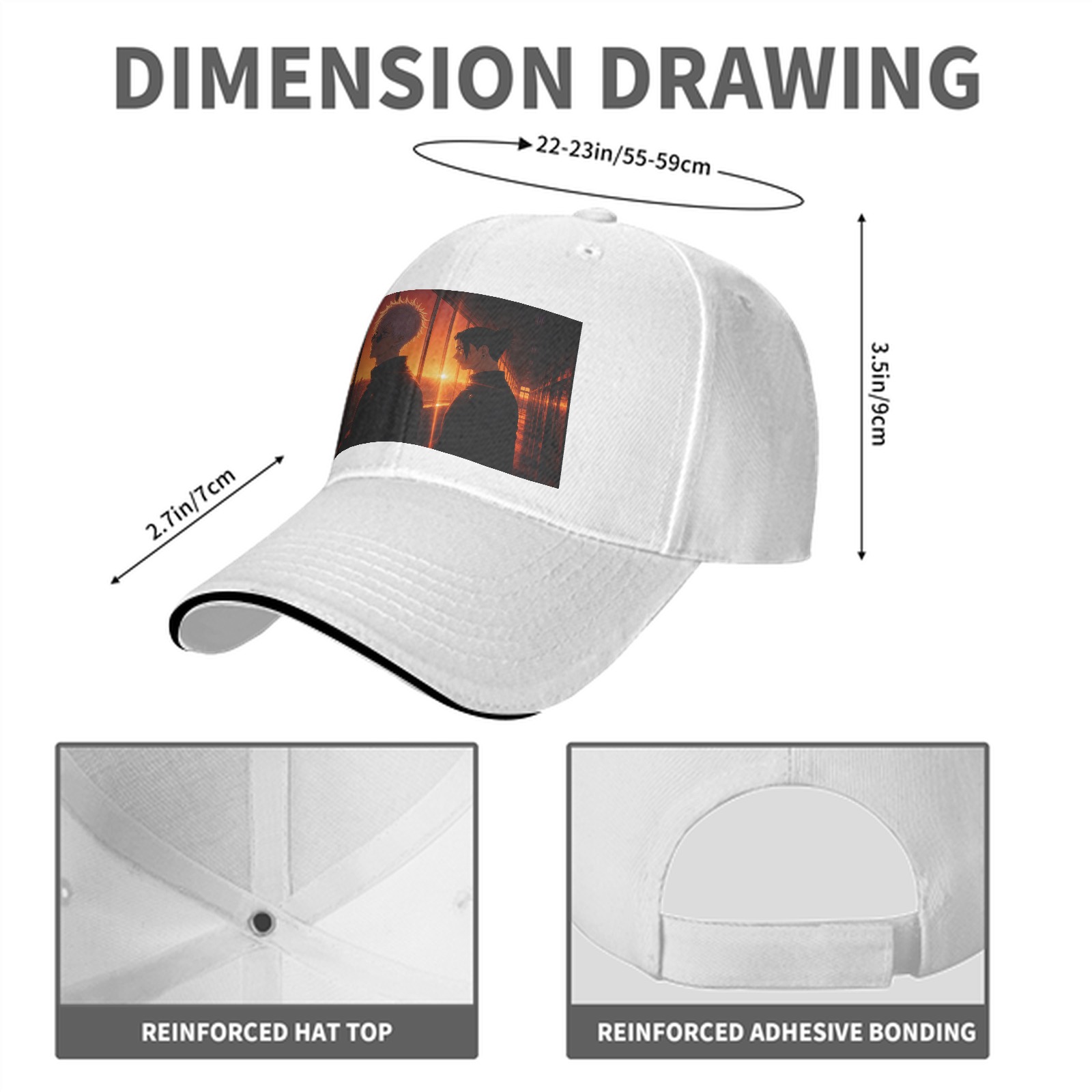 Jujutsu Kaisen Gojo Satoru & Geto Suguru Sunset Graphic Black Baseball Cap