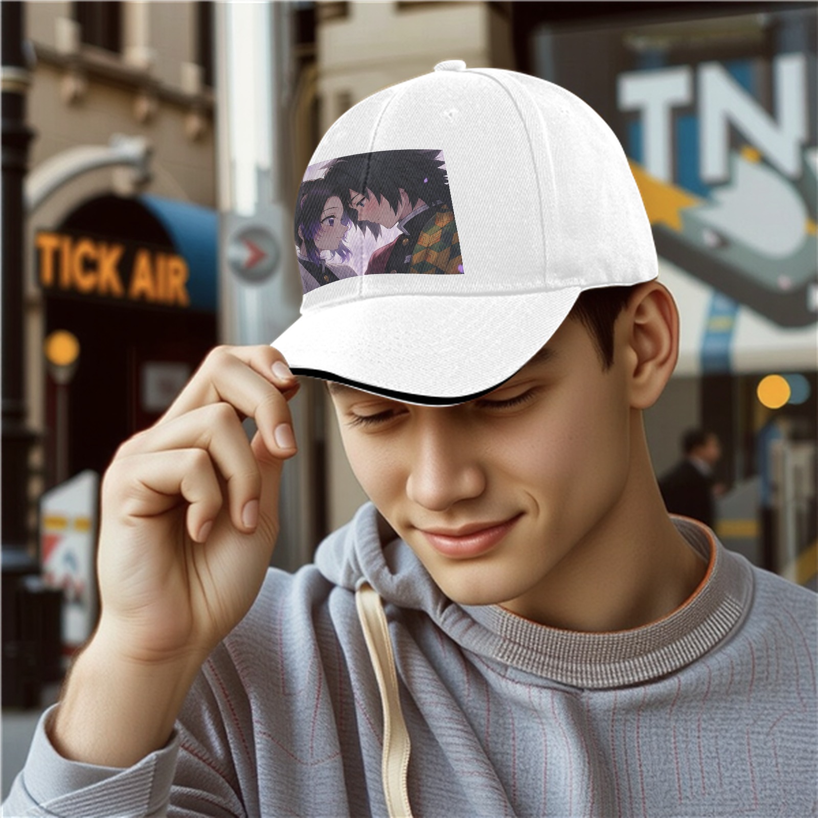Demon Slayer Shinobu x Giyuu Anime Graphic Black Baseball Cap