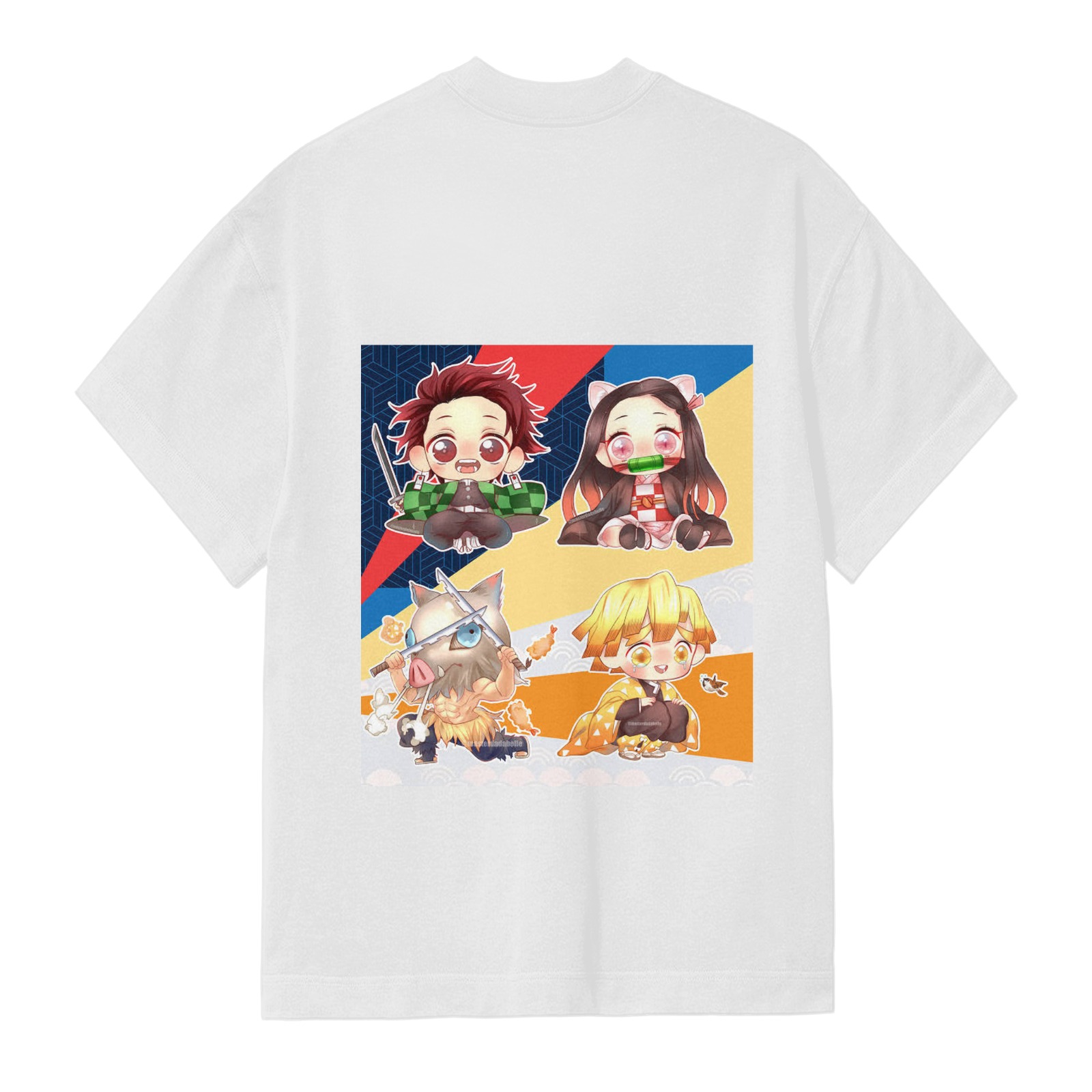 Demon Slayer Chibi Characters Graphic White T-Shirt