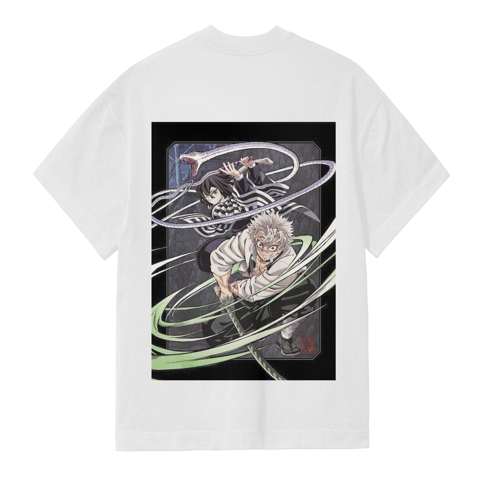 Demon Slayer Anime Hashira Character Graphic Print White T-Shirt