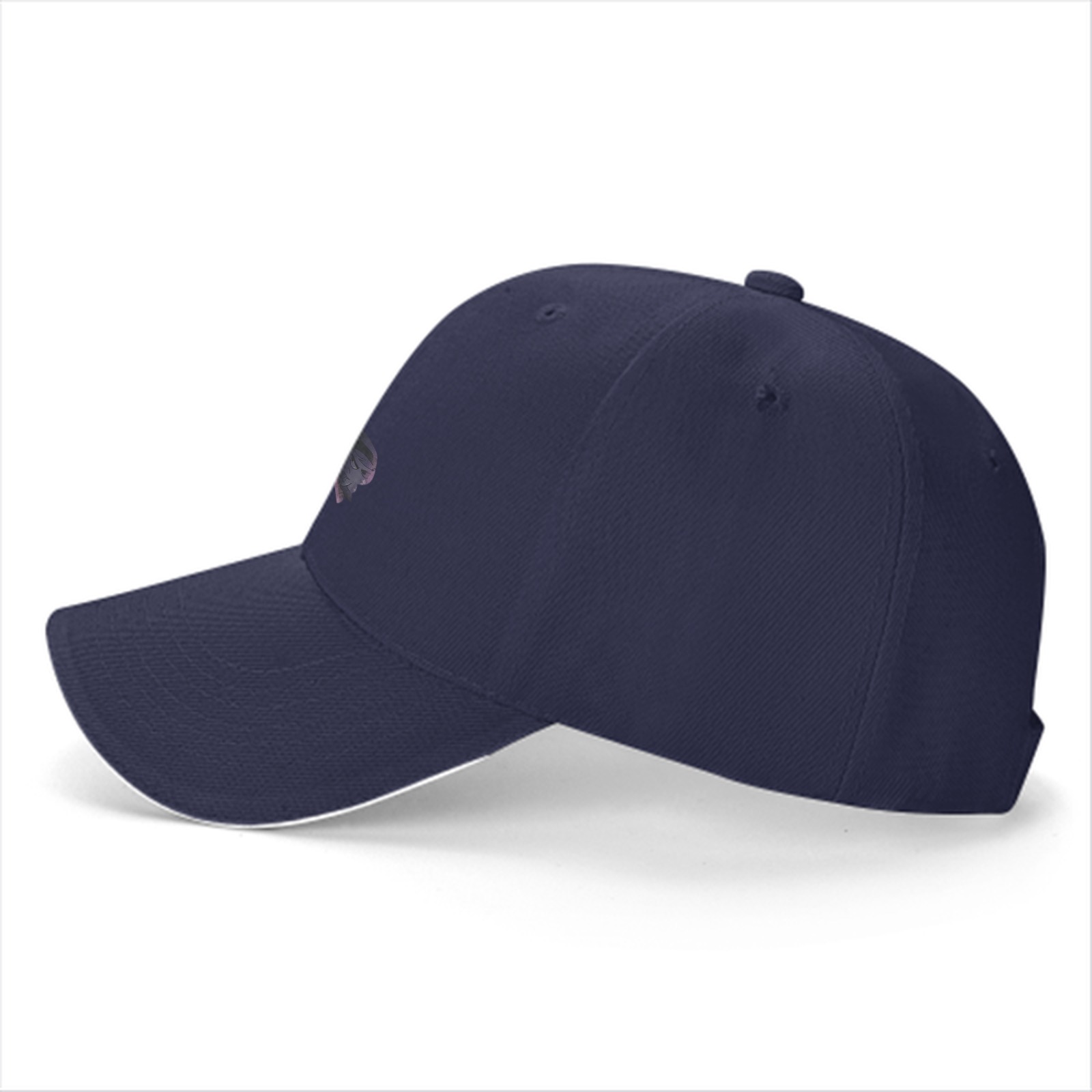 Black Baseball Cap With Grim Reaper Graphic Print