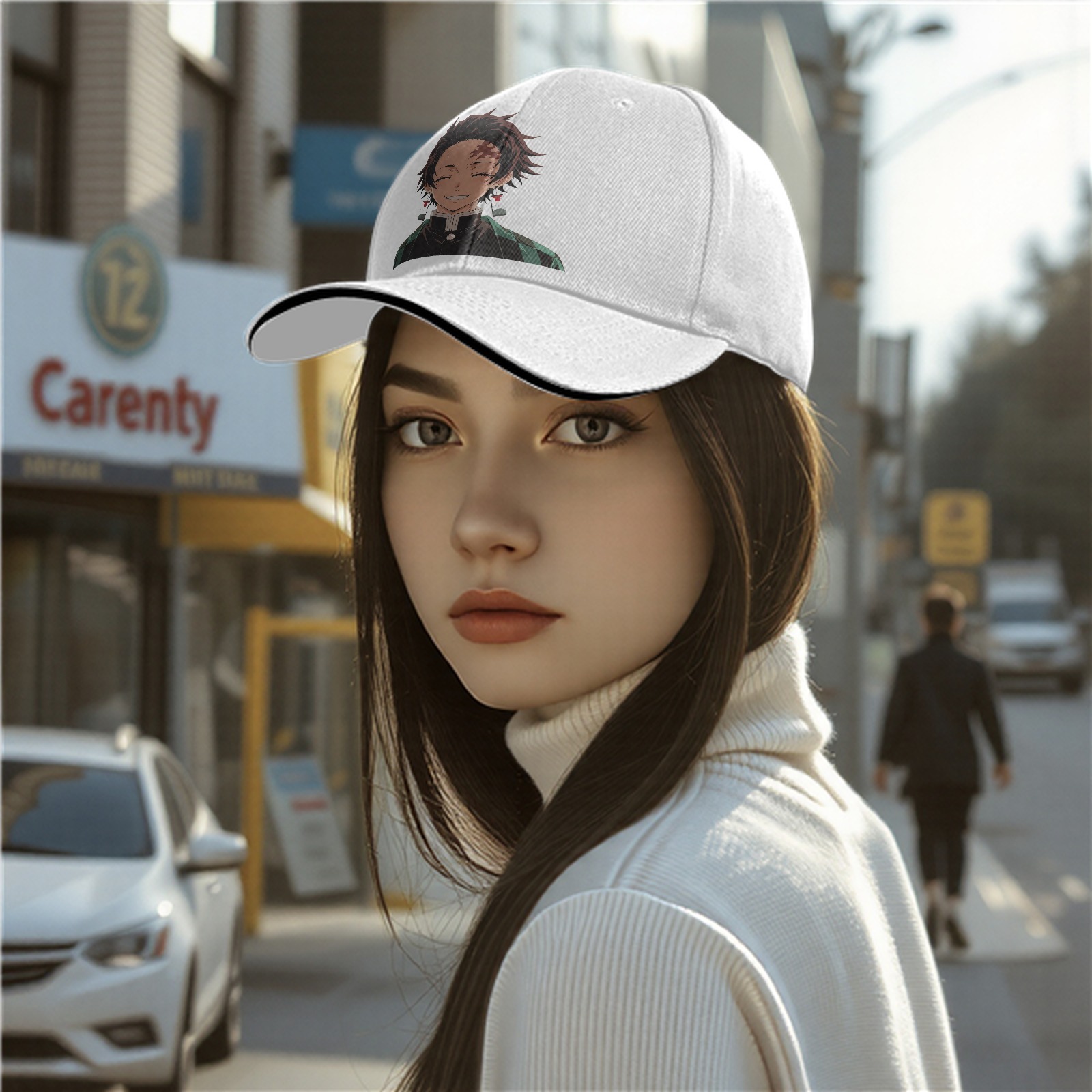 Demon Slayer Tanjiro Kamado Printed Black Baseball Cap