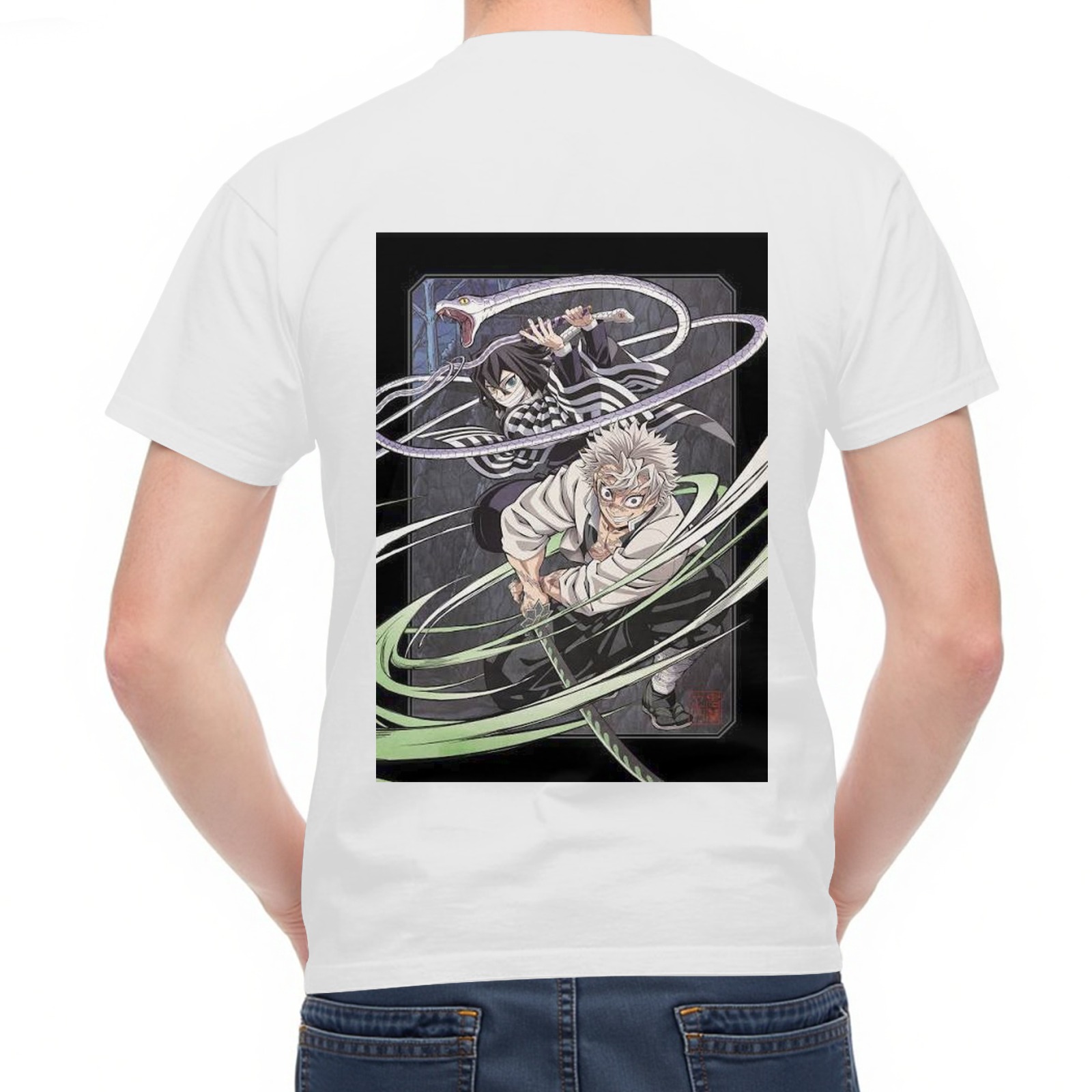 Demon Slayer Anime Hashira Character Graphic Print White T-Shirt