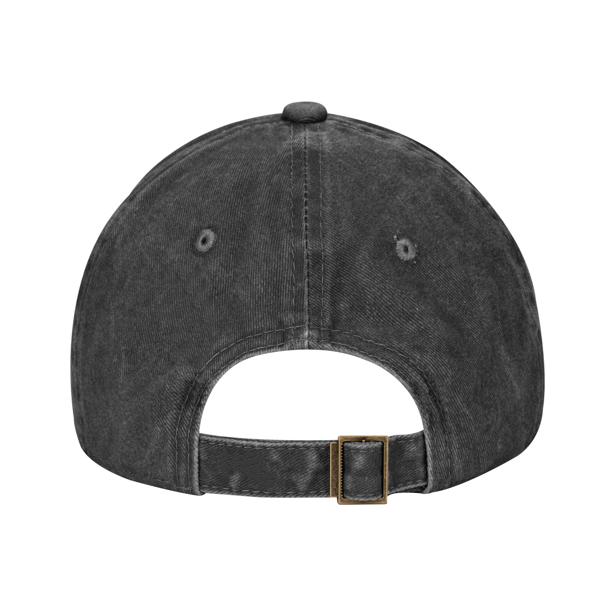 Washed Black Baseball Cap With Dinosaur Christmas Tree Print