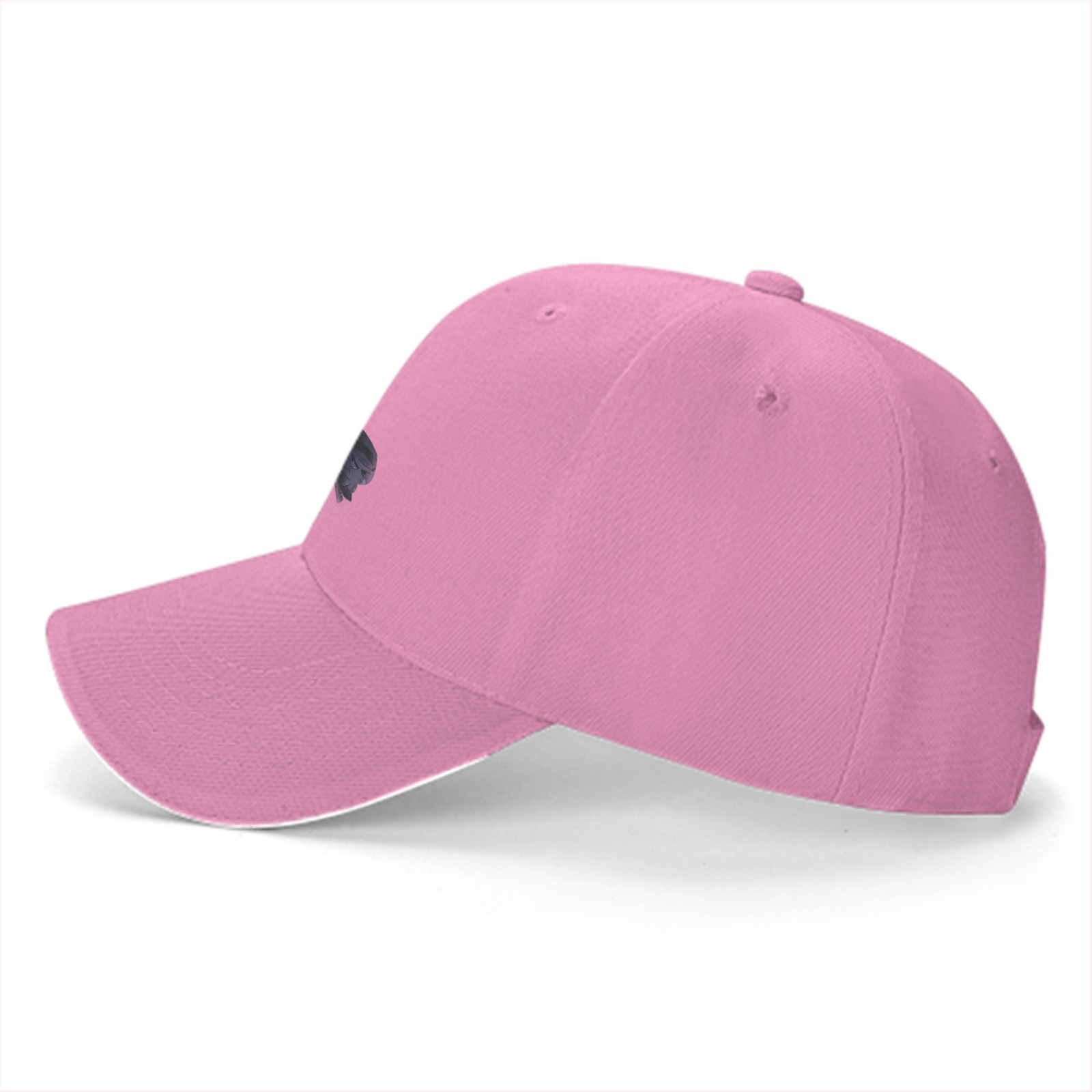 Black Baseball Cap With Grim Reaper Graphic Print