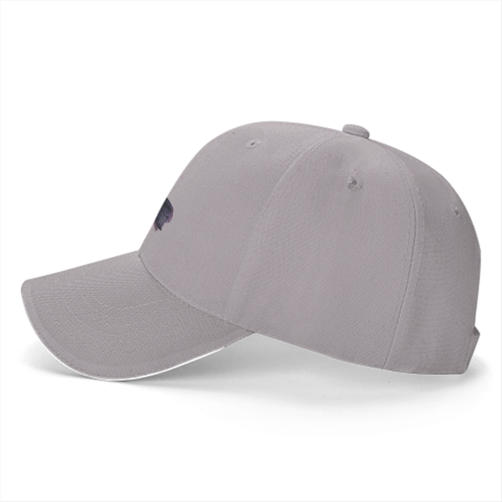 Black Baseball Cap With Grim Reaper Graphic Print