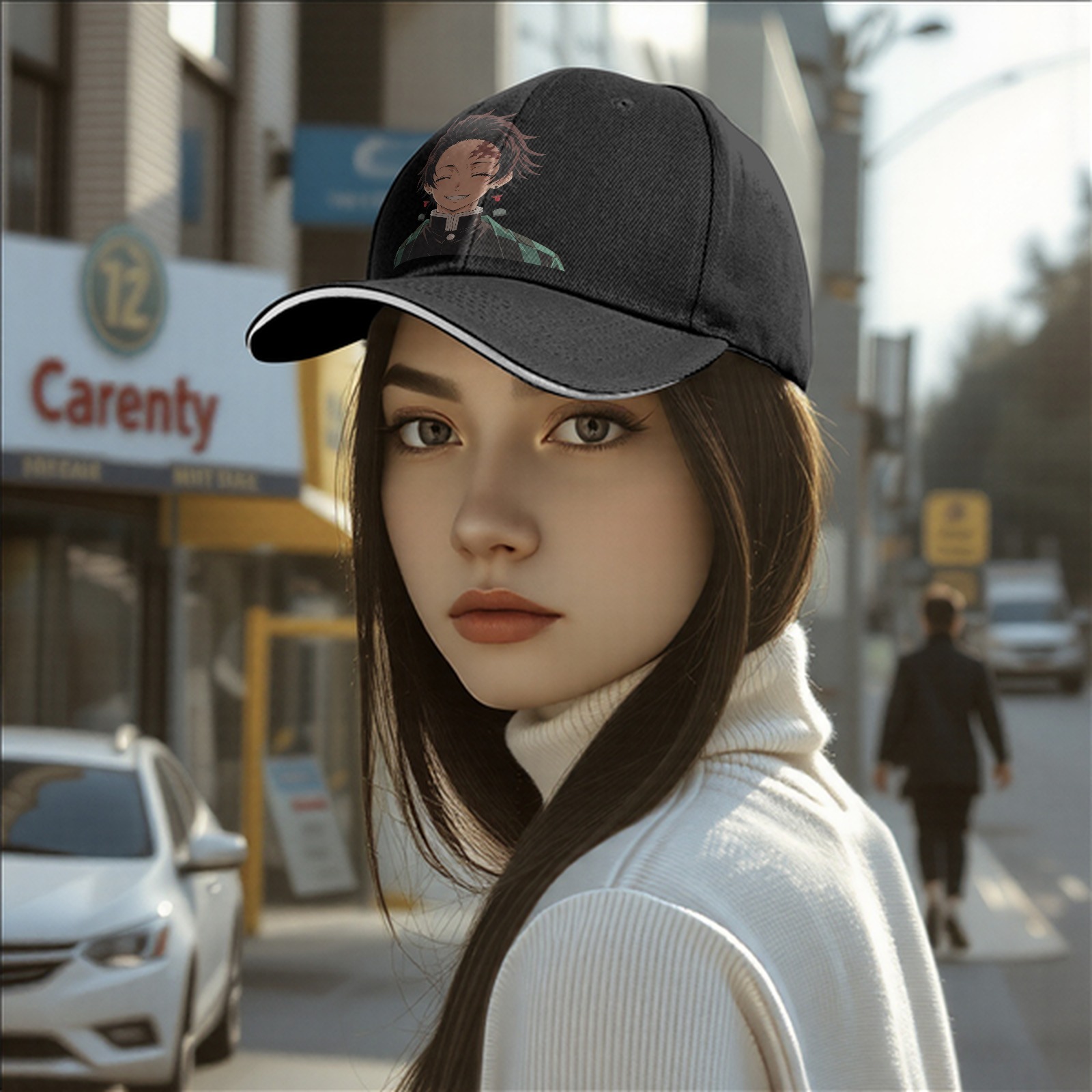 Demon Slayer Tanjiro Kamado Printed Black Baseball Cap
