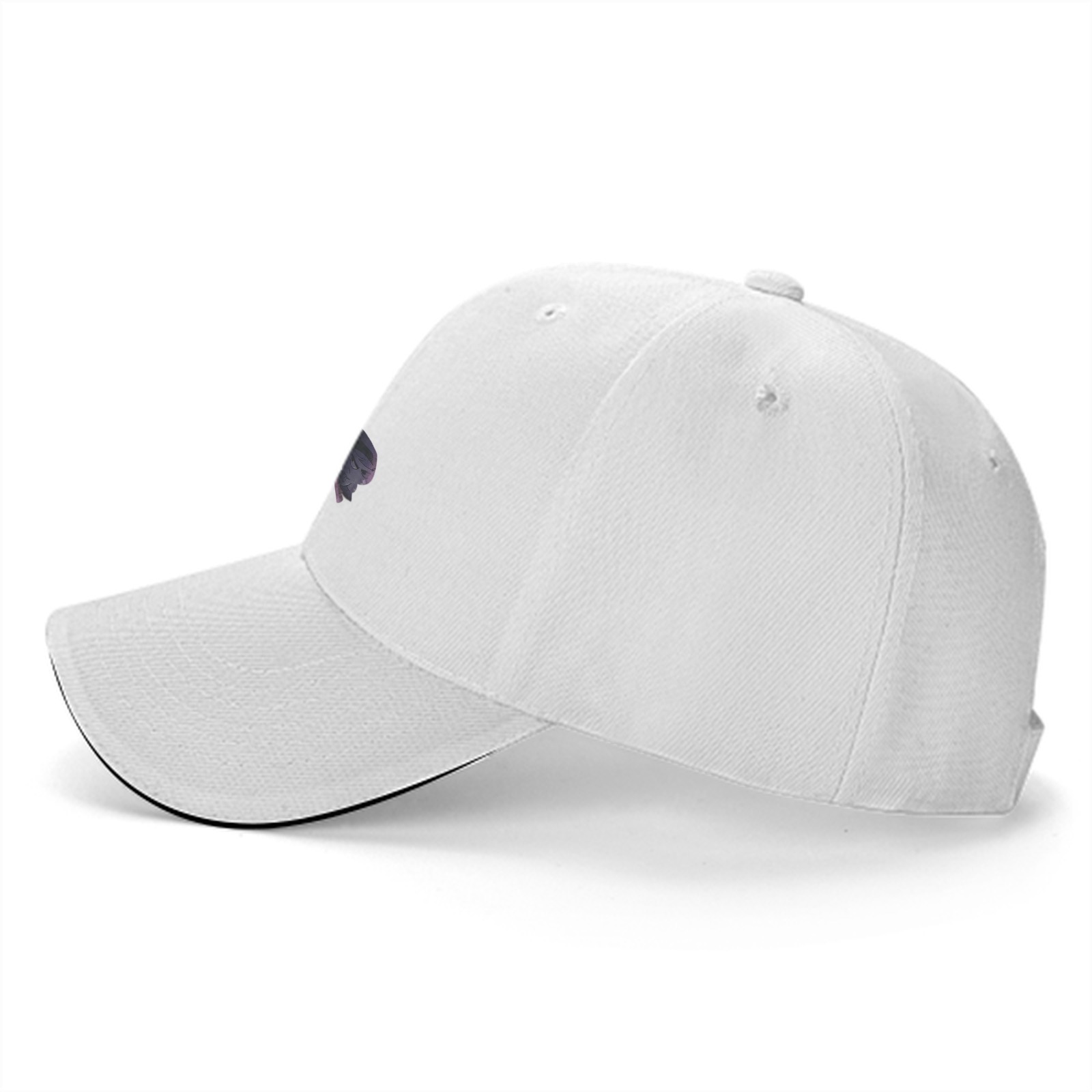 Black Baseball Cap With Grim Reaper Graphic Print